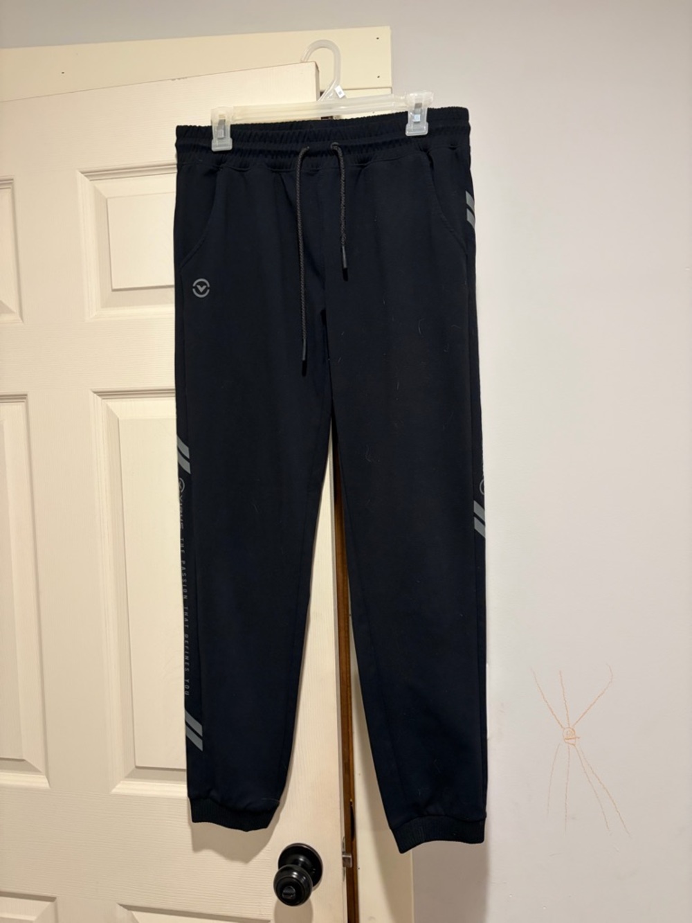 Virus Black Track Jogger sweatpants with Reflective Stripes